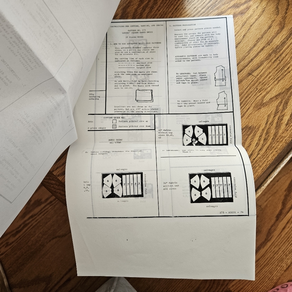 Authentic Patterns Inc. Square Dance Pattern Sizes 12, 14, 16. Partially Cut. - Picture 14 of 14